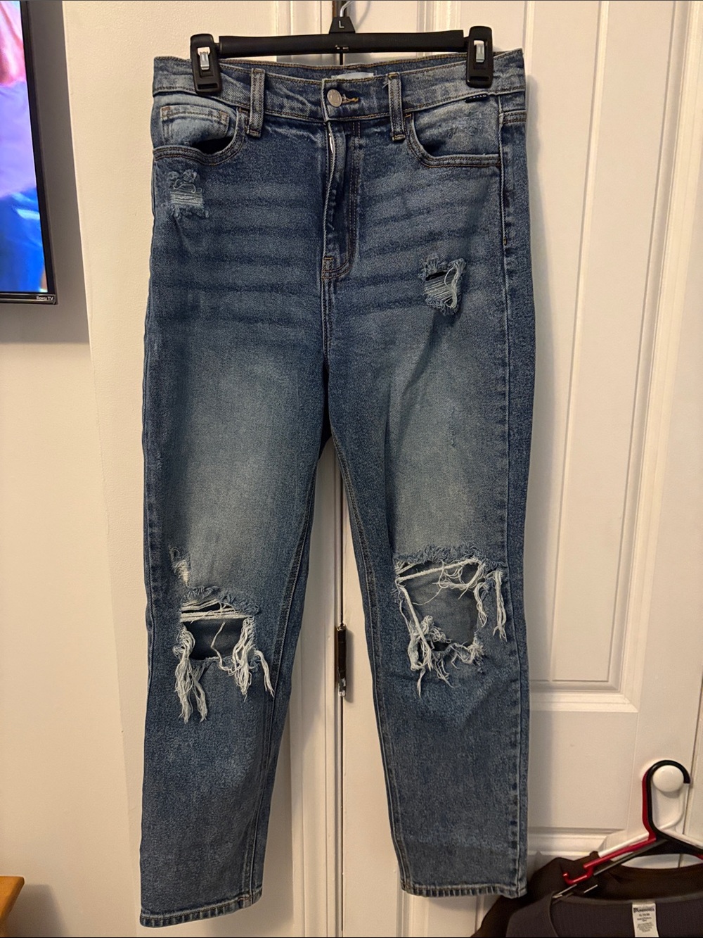 Cello Distressed Medium Blue High-Rise Jeans